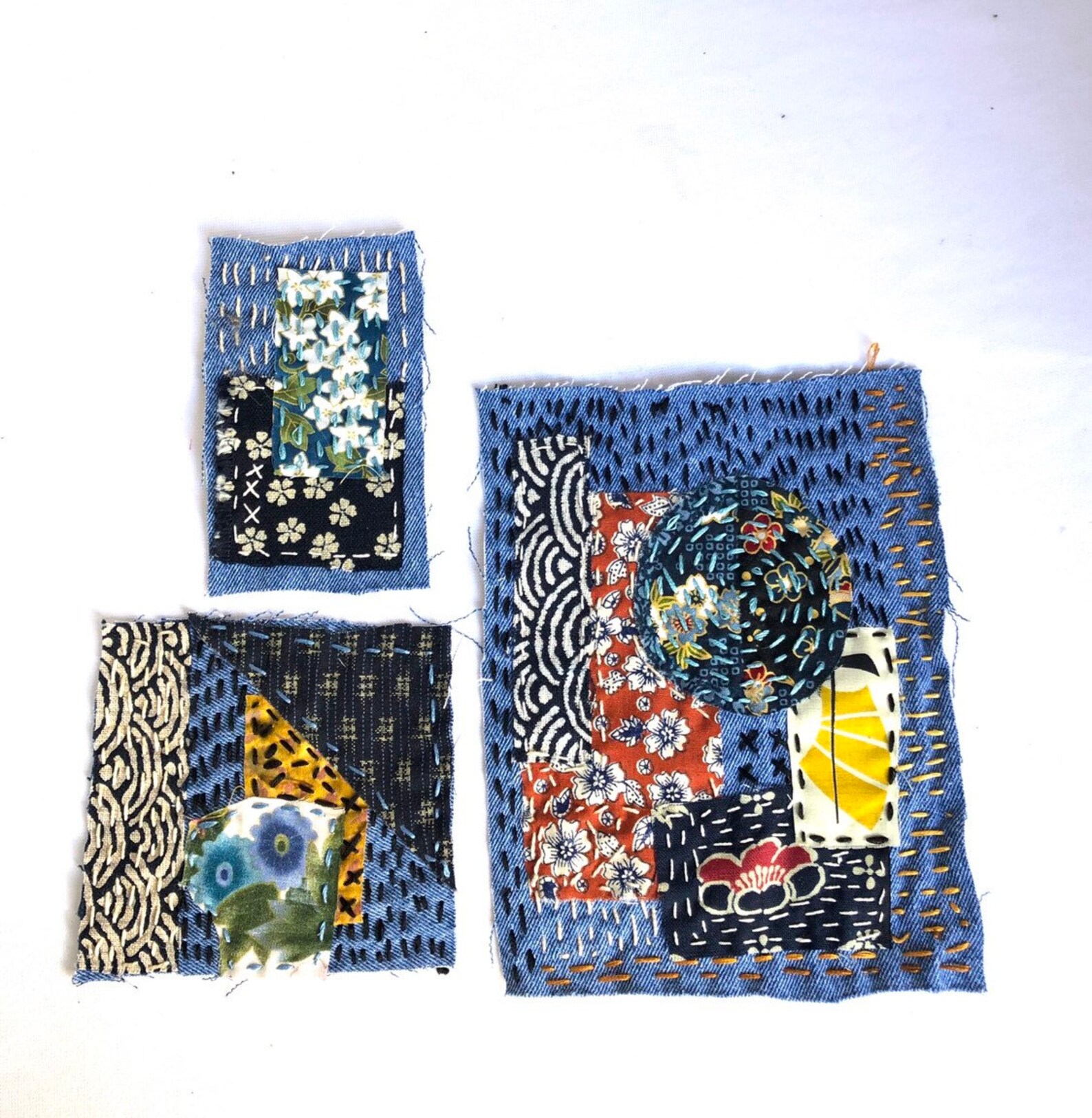 BORO PATCHES/Set of 3 | Etsy