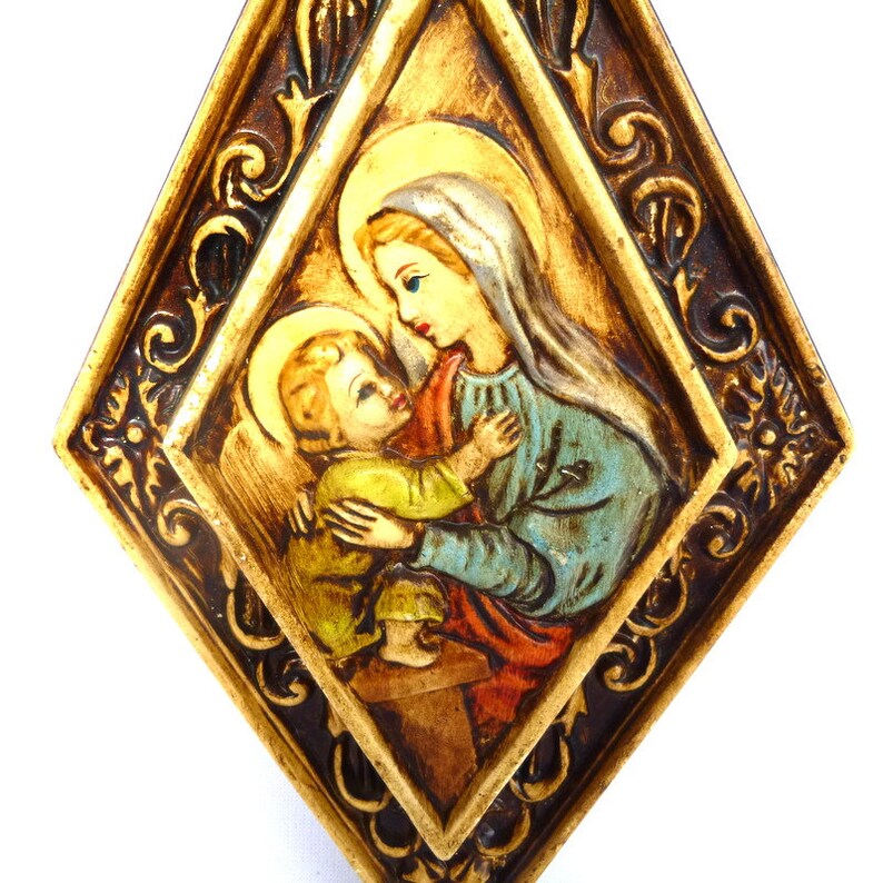 VINTAGE Cast WALL MADONNA