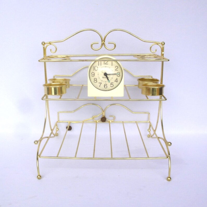 Mod Vintage BRASS Toned BATHROOM CADDY Etsy