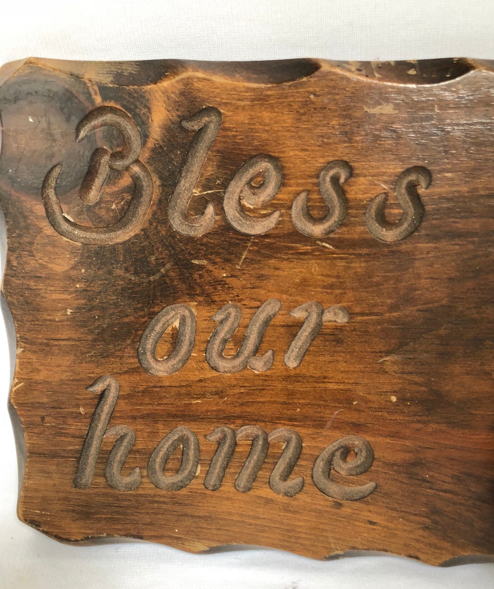 Retro Wood Wall Plaque/ BLESS OUR HOME Etsy