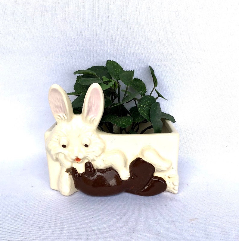 Vintage BUNNY PLANTER by HAEGAR Etsy