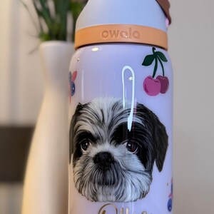 Custom Hand Painted Pet Portrait Owala Water Bottle – Personalized Dog & Cat Gift image 19