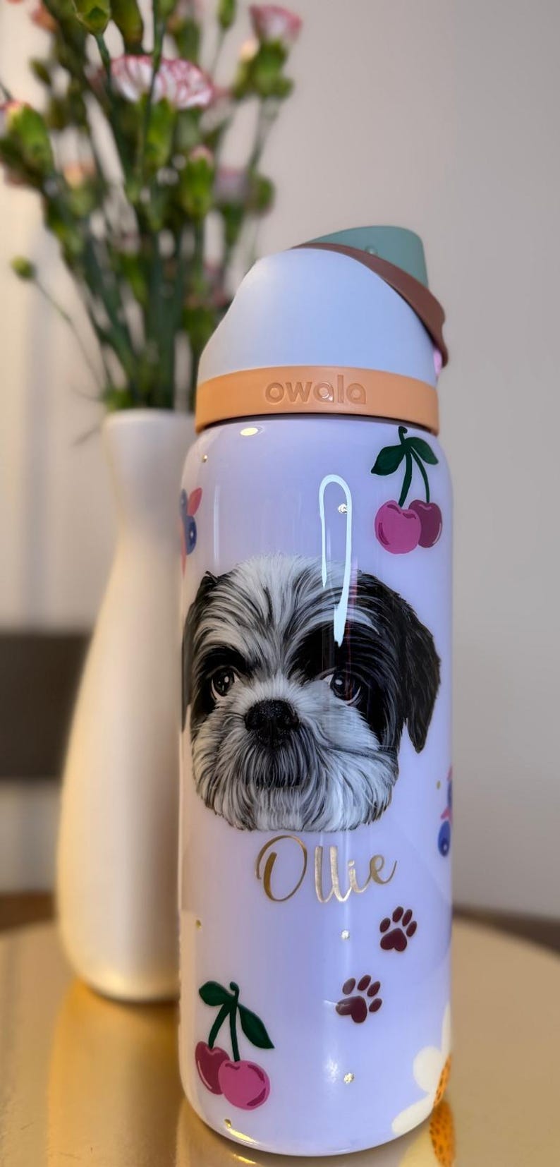Custom Hand Painted Pet Portrait Owala Water Bottle – Personalized Dog & Cat Gift image 19