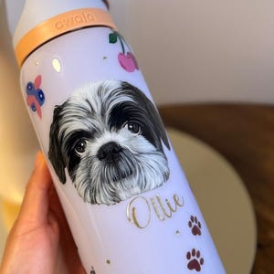 Custom Hand Painted Pet Portrait Owala Water Bottle – Personalized Dog & Cat Gift image 9