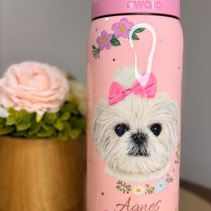 Custom Owala Water Bottle Pet Portrait from Photo, Hand Painted Dog or Cat Bottle, Personalized Pet Gift, Memorial Pet Gift afbeelding 19