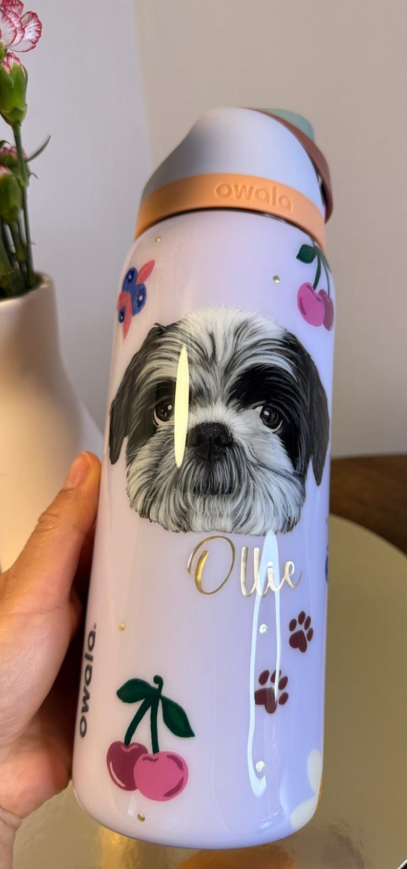 Custom Hand Painted Pet Portrait Owala Water Bottle – Personalized Dog & Cat Gift image 17