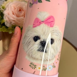Custom Owala Water Bottle Pet Portrait from Photo, Hand Painted Dog or Cat Bottle, Personalized Pet Gift, Memorial Pet Gift afbeelding 20