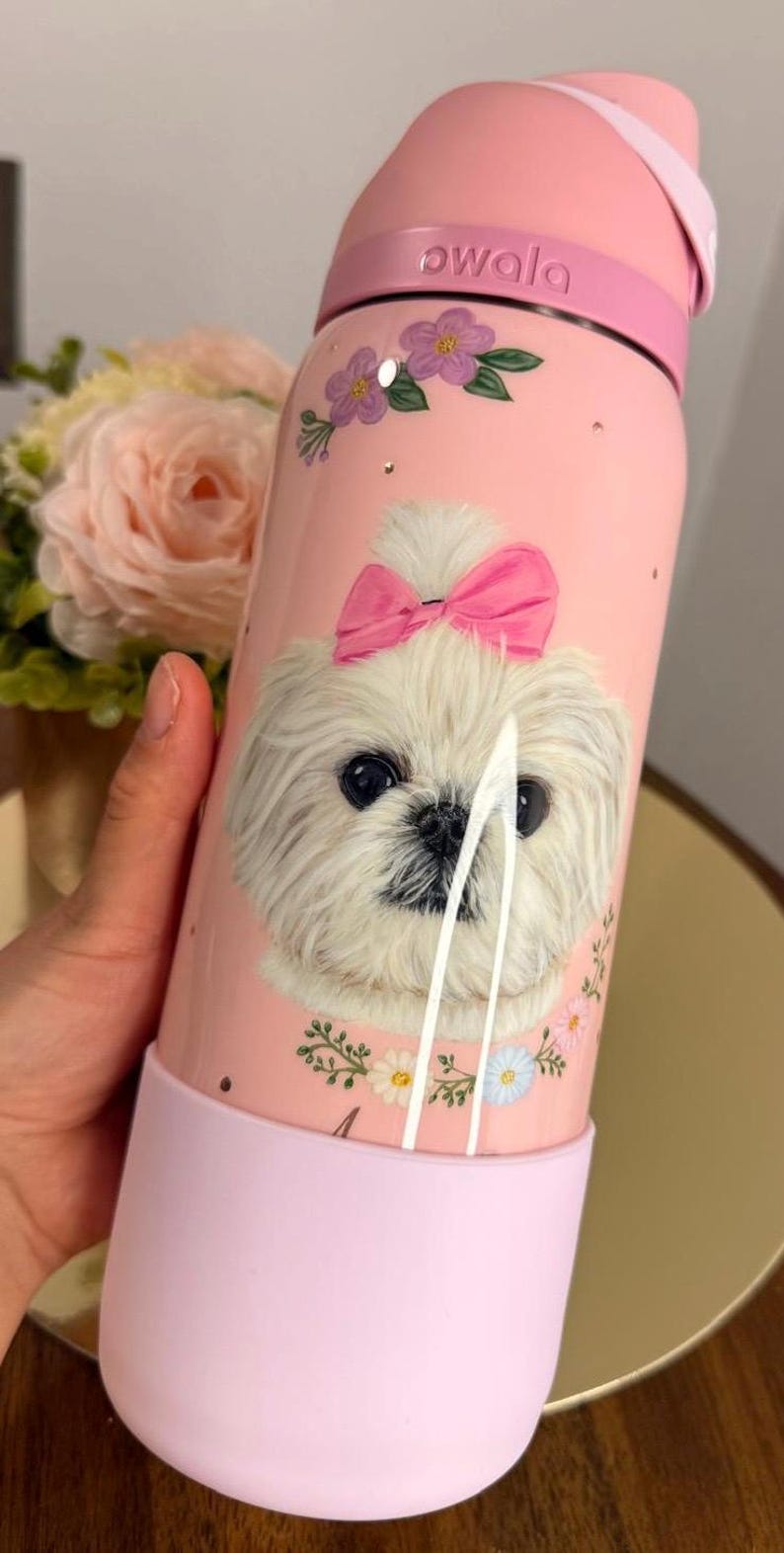 Custom Owala Water Bottle Pet Portrait from Photo, Hand Painted Dog or Cat Bottle, Personalized Pet Gift, Memorial Pet Gift afbeelding 20