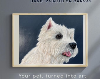 Realistisch huisdierportret op canvas | Handgeschilderd vanaf foto | Gepersonaliseerde kunstcadeau voor huisdieren