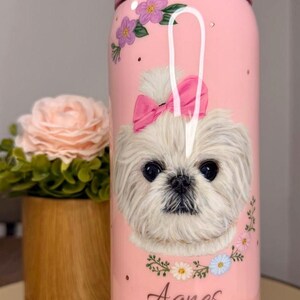 Custom Hand Painted Pet Portrait Owala Water Bottle – Personalized Dog & Cat Gift image 6