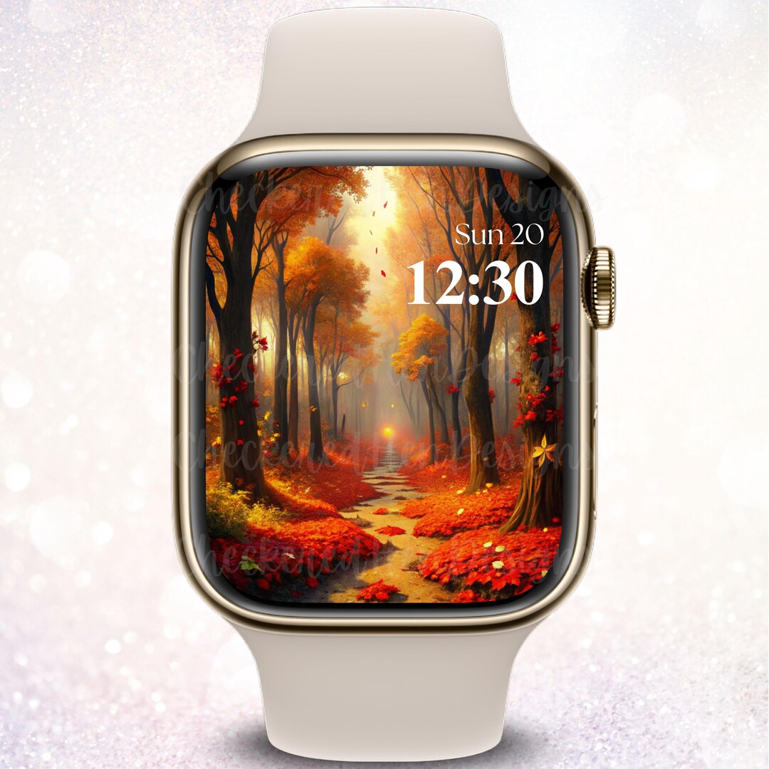 Autumn Forest Path Apple Watch Wallpaper, 3D, Digital Download Sale ...