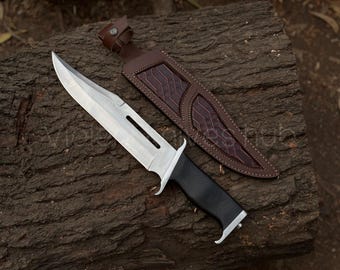 Handmade D2 Steel Bowie Knife | Micarta Handle, Leather Sheath , Gift For Him