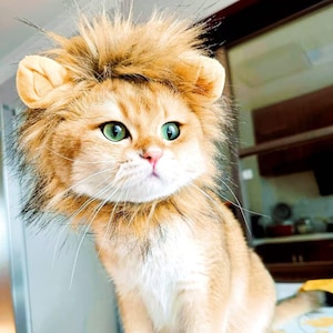 Pet Lion - Shaped Headgear Faux Fur Fluffy Texture, Suitable for Cats and Dogs, Perfect for Parties, Daily Cute Dress - up, Ideal Pet Gift.