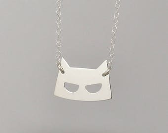 Mask necklace silver / collier Masque argent