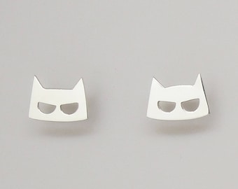 Mask earrings silver