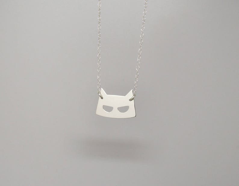 Mask necklace silver / collier Masque argent image 1