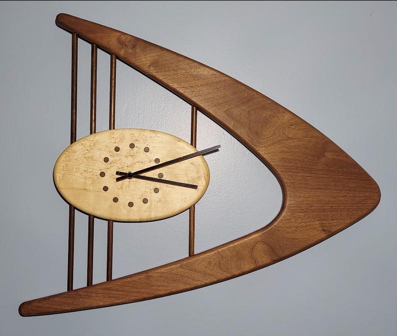 Hand Made Mid Century Modern Boomerang Wall Clocks - Etsy