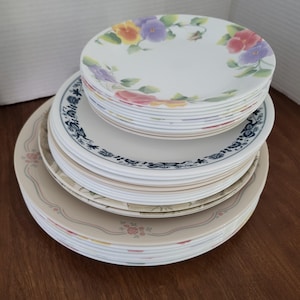 Vintage Corelle Plates, English Breakfast, Summer Blush, Old Town Blue, Textured Leaves, Farm Fresh