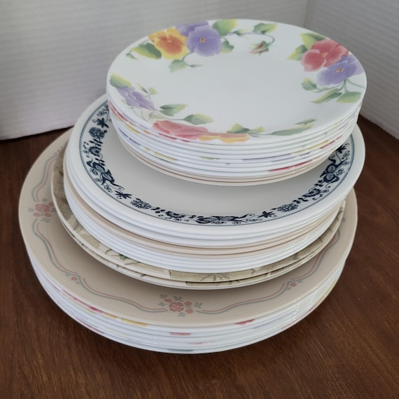 Vintage Corelle Plates, English Breakfast, Summer Blush, Old Town Blue, Textured Leaves, Farm Fresh