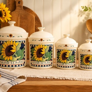 Susan Winget Sunflower Canisters - Etsy