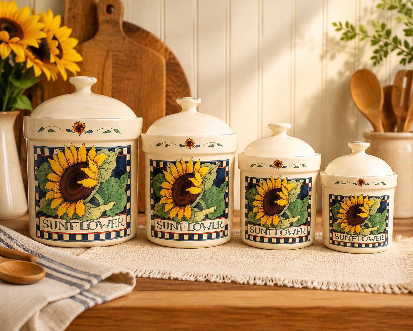 Susan Winget Sunflower Canisters - Etsy