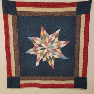Vintage Bethlehem Star, Lone Star Handmade Quilt, Wall Hanging