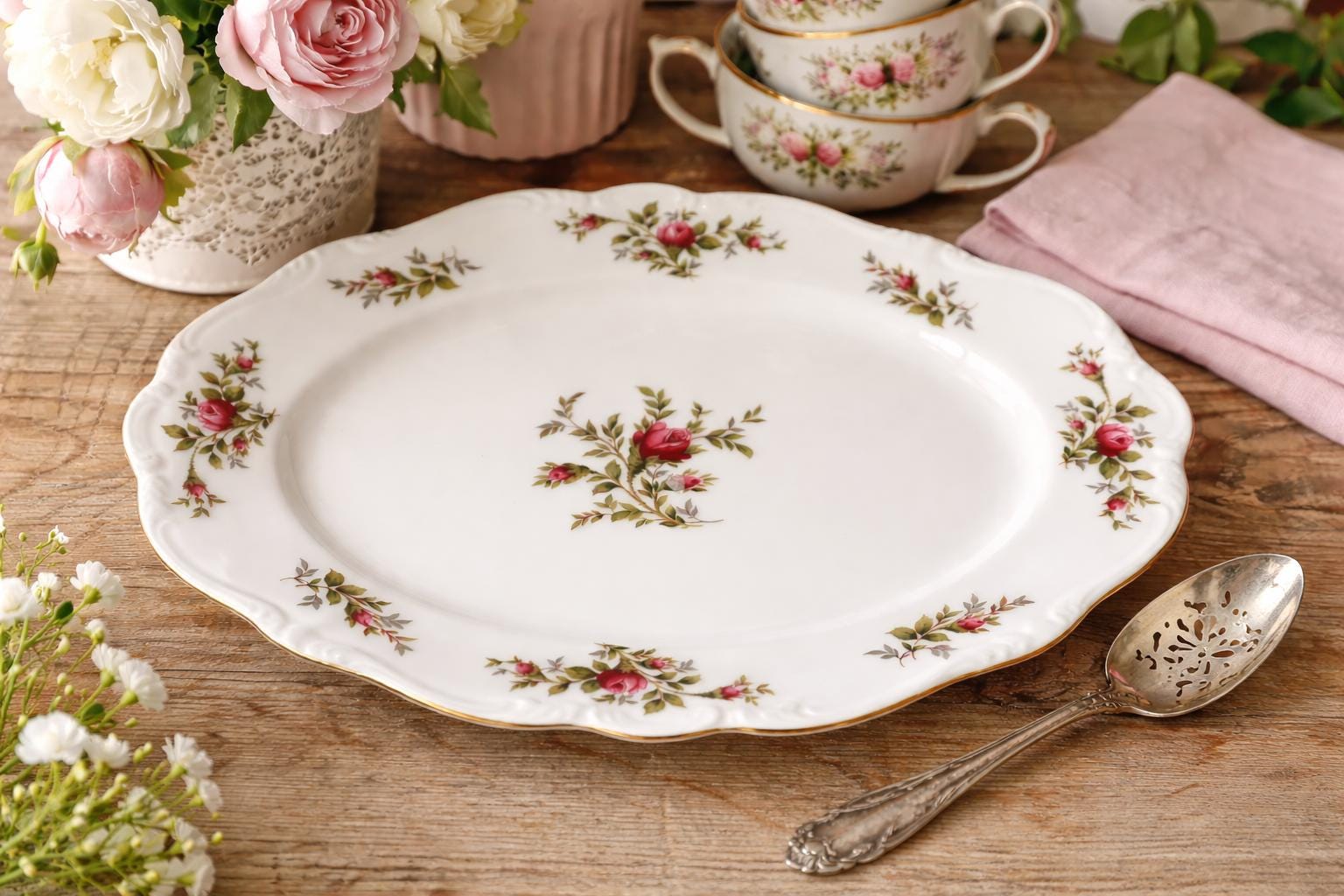 Haviland Moss Rose - Etsy