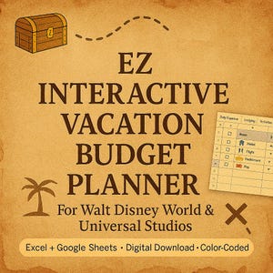 Disney World Budget Map – Magical and Interactive Planner for Google Sheets