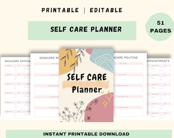 Self Care Planner Printable | Wellness, Beauty, Routine Tracker (Digital Download)