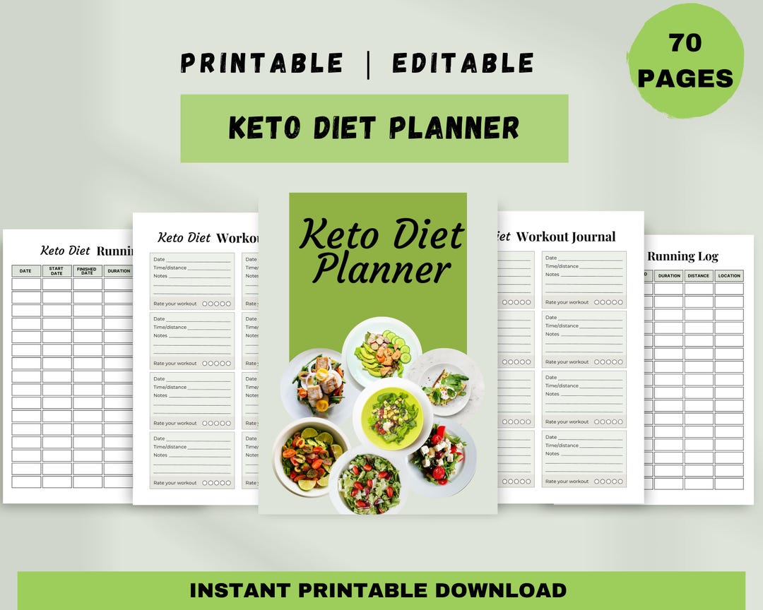 Keto Diet Planner | Low Carb Meal Tracker, Weight Loss Journal ...