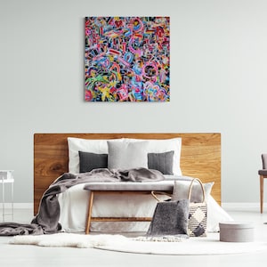 Kuno Henri Original - &quot;CAB&quot; - Vibrant and Colourful Painting - Acrylic Paint on Canvas - 36&quot; x 36&quot;
