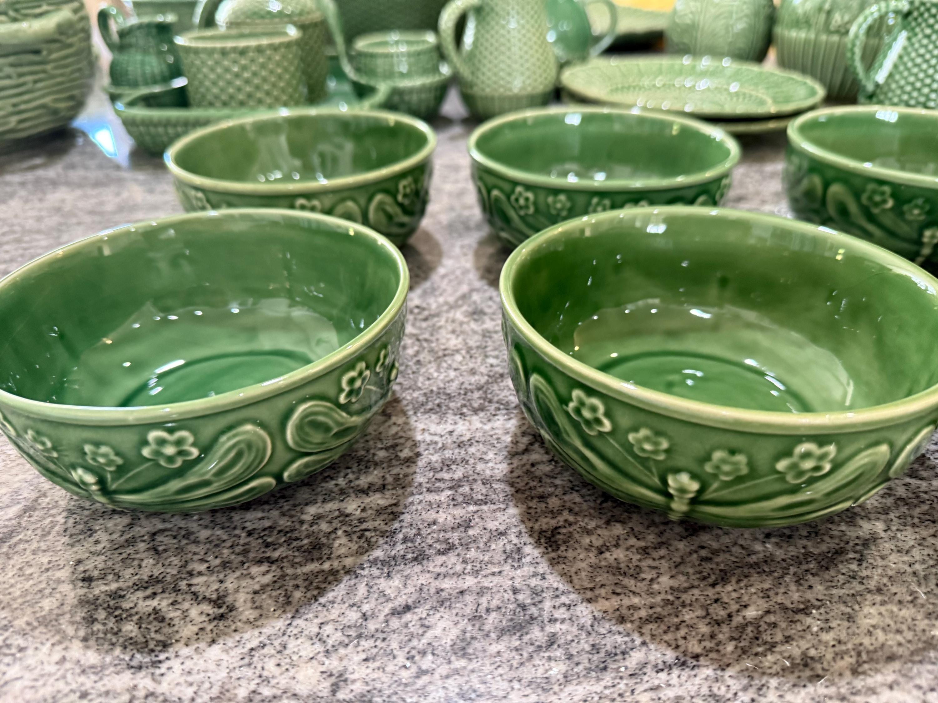 Bordallo Pinheira Set of 2 World Market Dragonfly Green Portuguese
