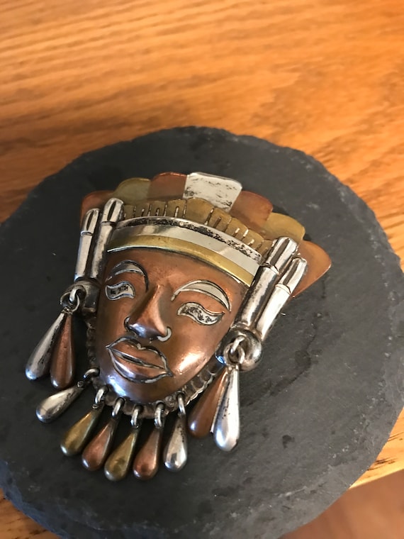 Metales Casados-taxco, Mexican Vintage 980-margarita--face Pin