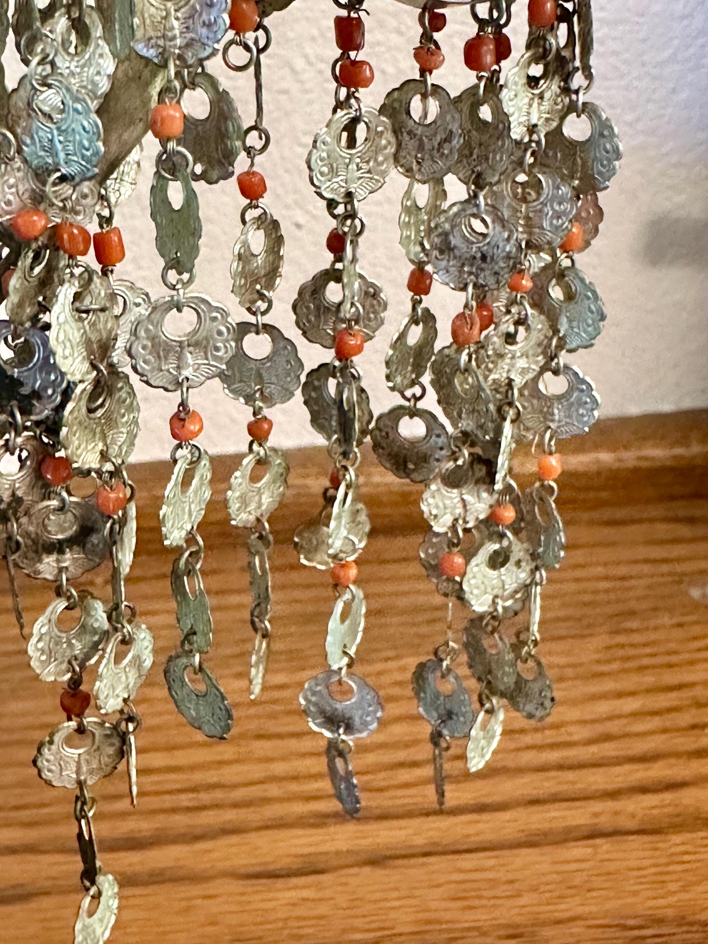 weshapehope カンザシ Hair Ornaments Antique Japanese Pair of Genuine Coral Floral