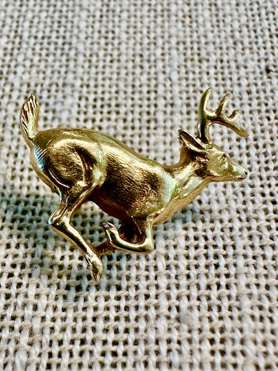 14k running  Buck, deer Tie tack pin by naturalis… - image 1