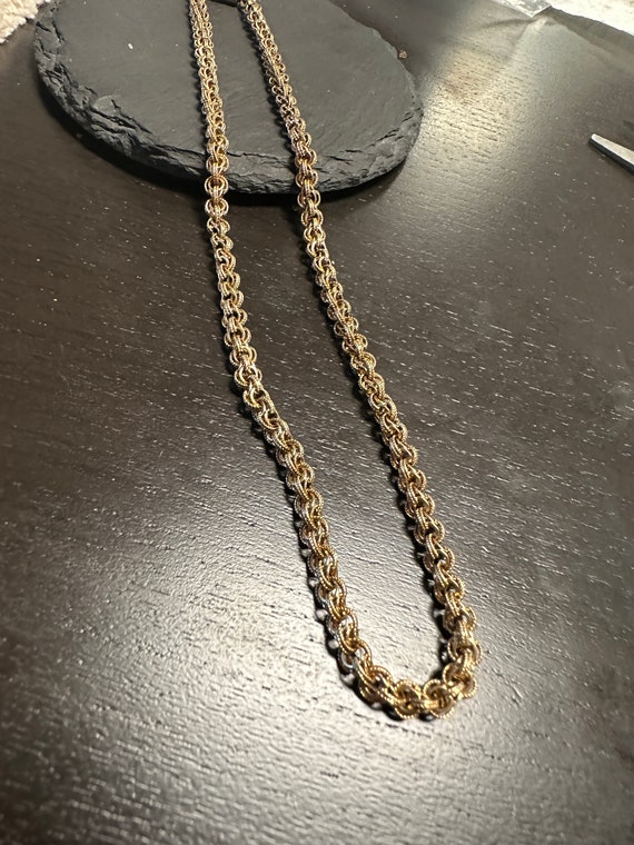 14k unusual Victorian gold chain-barrel clasp-len… - image 1