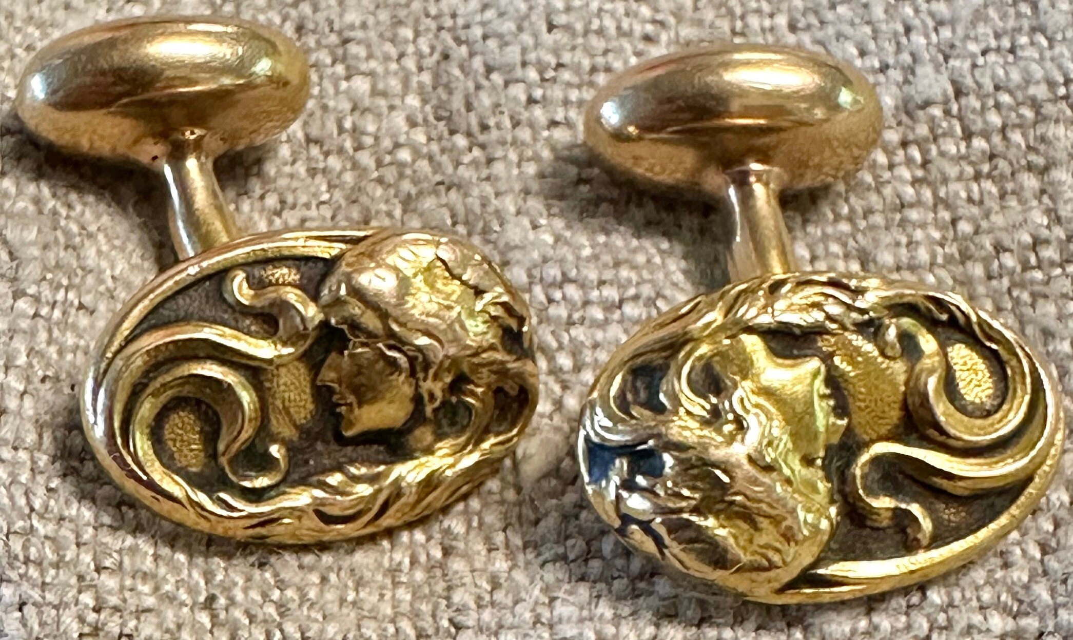 Boutons De Manchette Art Déco Edwardian - Or - OCCASION