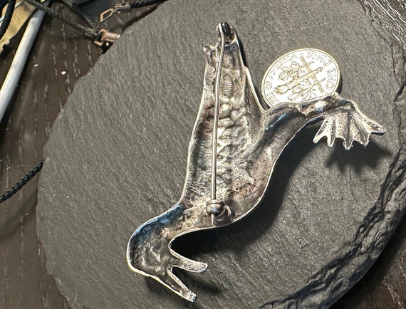 Sterling Artist made Seagull brooch with personal… - image 3