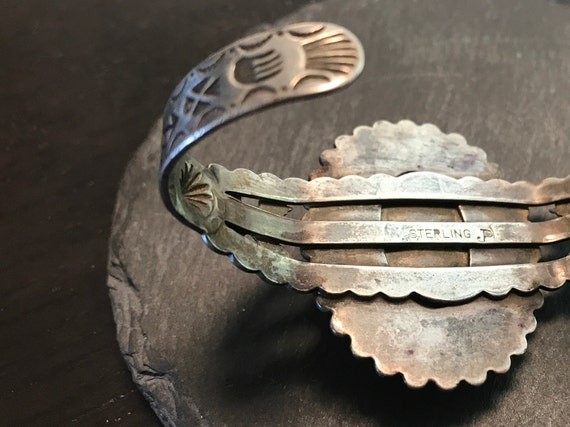 Rare Early Century Vintage Native American Navajo Sterling Silver Dragon's Breath Opal Bracelet Rare Early Century Vintage Native American Navajo Sterling Silver Dragon's Breath Opal Bracelet