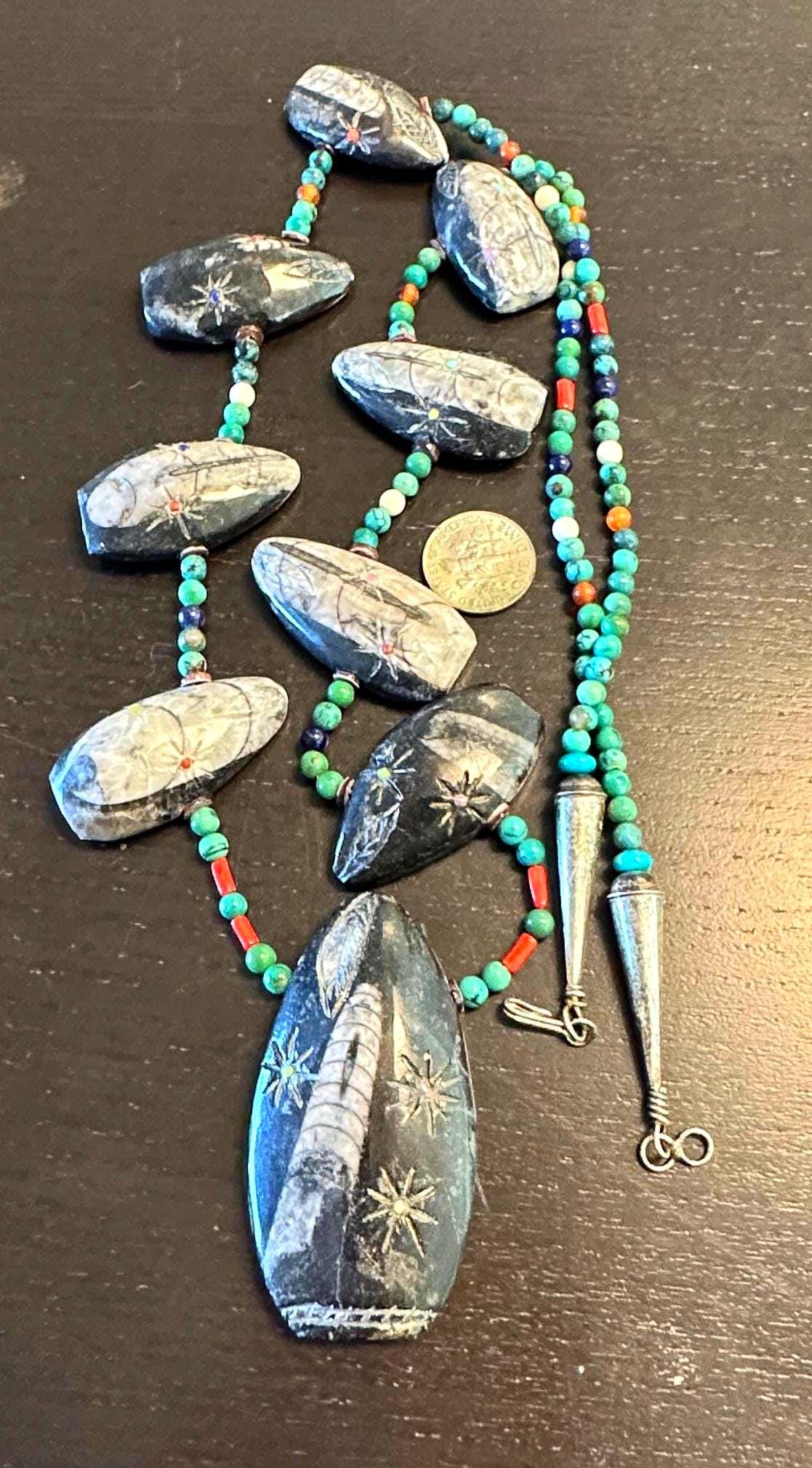 Zuni Fetish Necklace Signed Rhoda Quam-exceptional-9 Corn Maiden