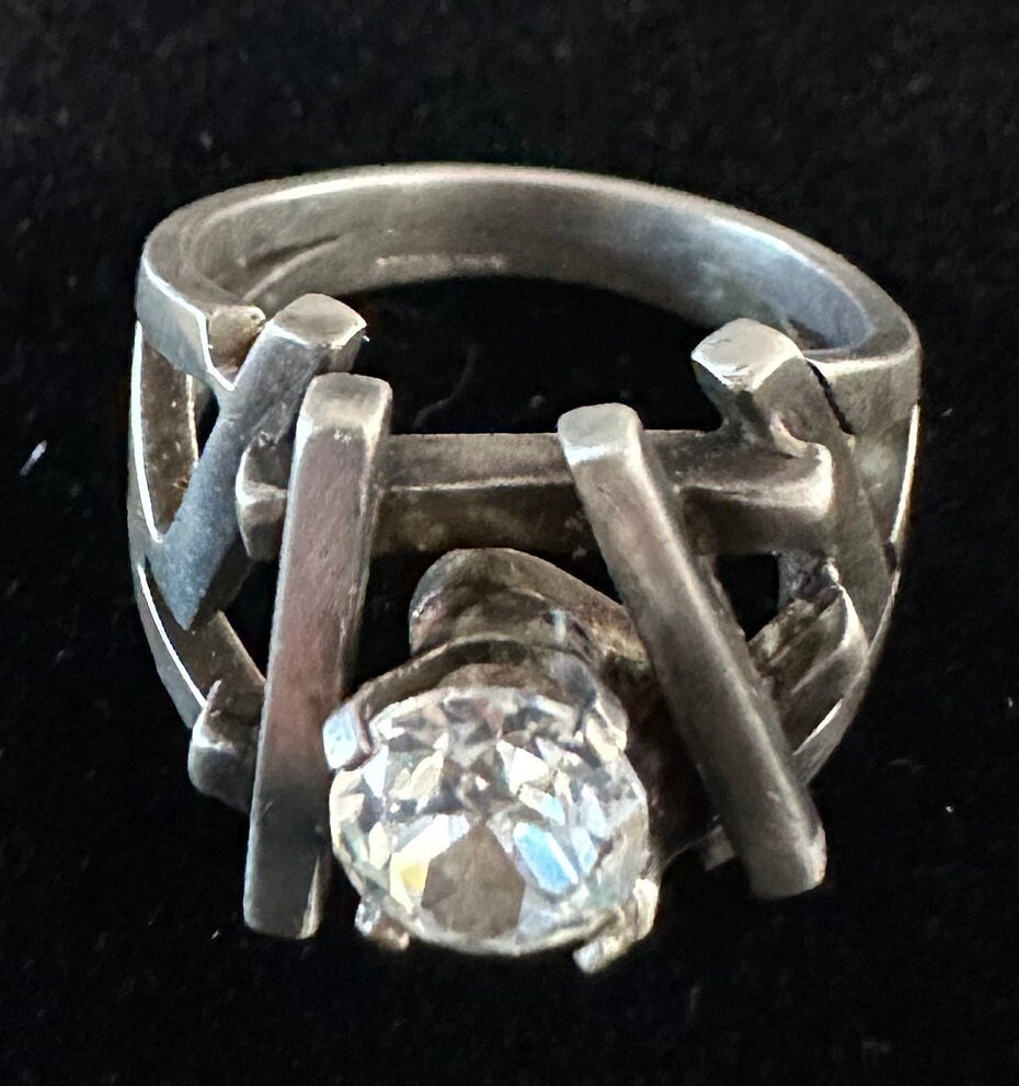 Constructivist Rings Sterling Ring Modernist(constructivism)-unique Statement Ring With ...