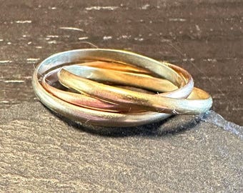 14k thin rolling band vintage ring s- 6 1/2