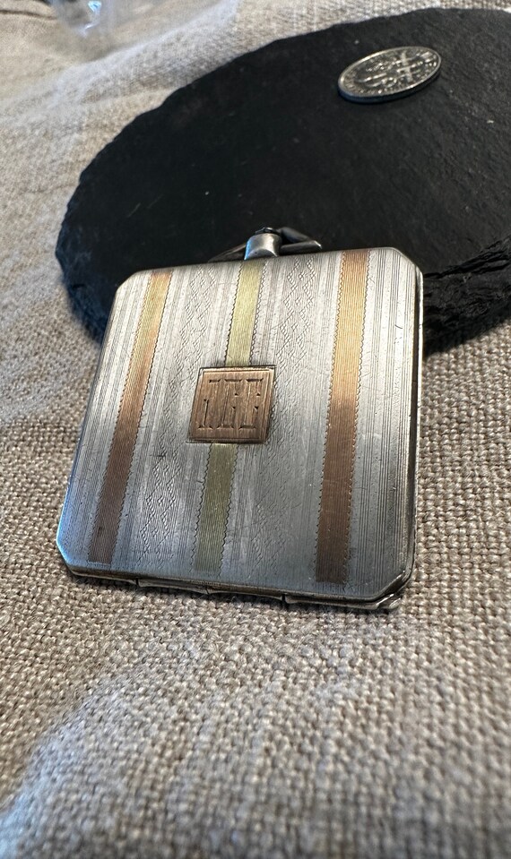 Exception large sterling, 14K Deco octagonal lock… - image 1