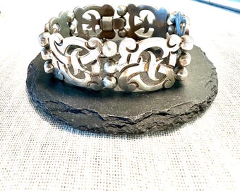 アクセサリー vintage mexican teardrop bracelet 925 Vintage Mexico Sterling Silver Mayan/Aztec Panel Link Bracelet