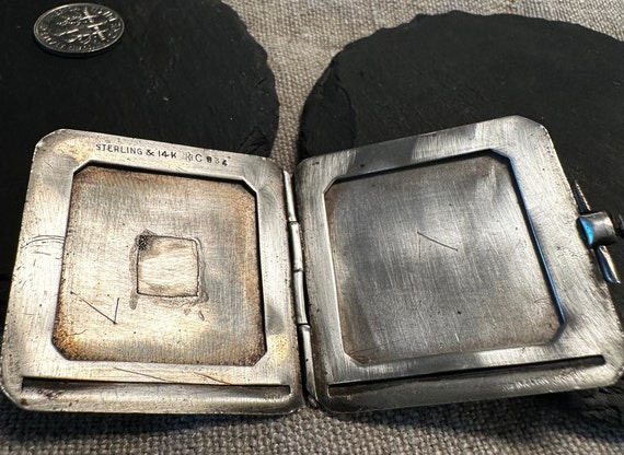 Exception large sterling, 14K Deco octagonal lock… - image 7