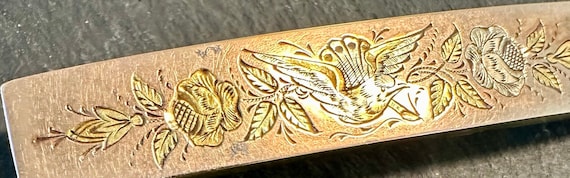 14k exceptional brooch rectangular yellow gold ba… - image 6