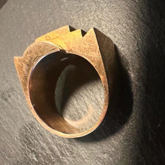 14k ring-Statement Modernist, clean scupltural De… - image 5