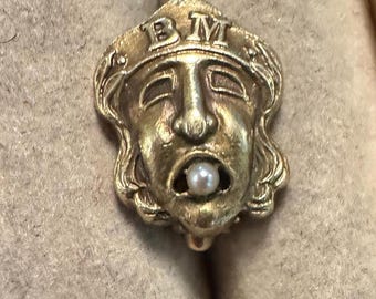 14k brooch-B.M. Theatrical face-diminutive intrigue