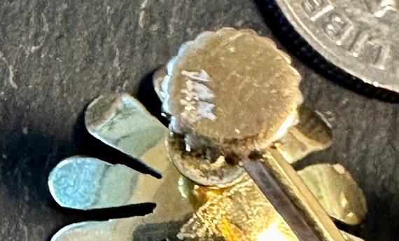 14k antique Flower screw back earrings-spring flo… - image 5