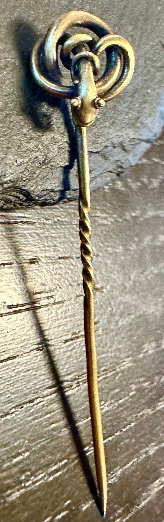 14k artistically coiled Snake stickpin Victorian - image 2